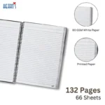 Hearts Essential Notebook 132 Pages 80 GSM Spiral Bound
