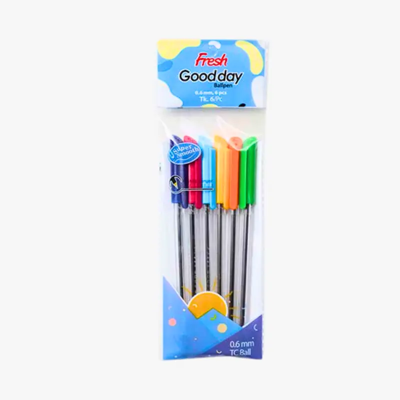 Fresh Good Day Ball Pen Black Ink 6 Pcs Pack