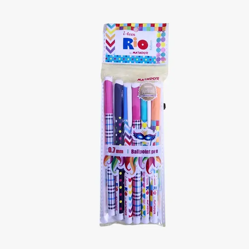 Matador i-Teen Rio Ball Pen Black Ink 6 Pcs