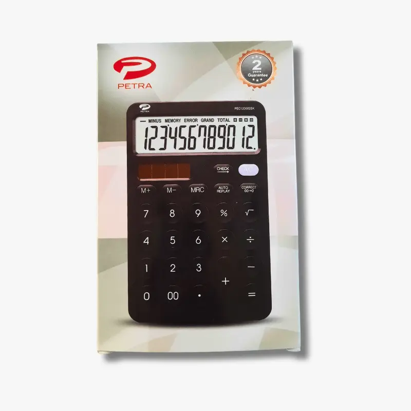 Petra 12 Digit Check and Correct Calculator Model 002 pec12d002bk