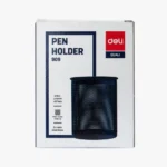 Deli Metal Pen Holder E909 Black Round shape