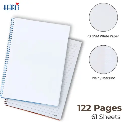 Hearts Foiled Notebook - 122 Pages