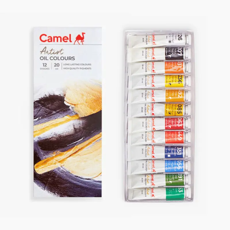 Camel Artist Oil Colours 12 Shades 20ml box