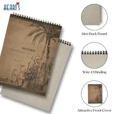 Hearts Sketch Book (64 Page)- A3 & A4 Size