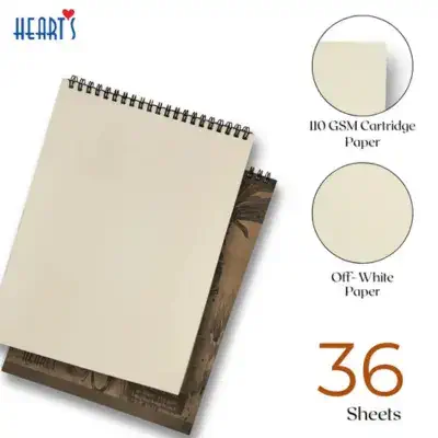 Hearts Sketch Book (64 Page)- A3 & A4 Size