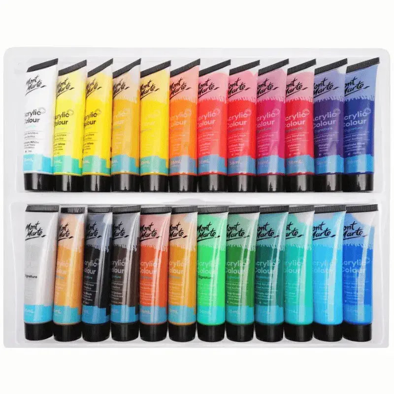 Mont Marte Acrylic Colour Paint Set 24pc x 36ml