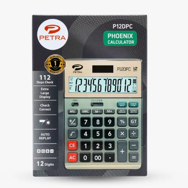 Petra Phoenix Calculator Model-P12DPC 12 Digit Desktop Calculator