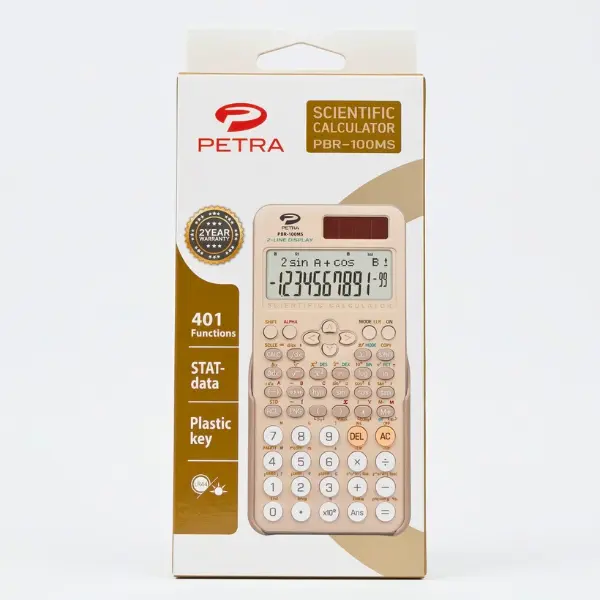 Petra Scientific Calculator PBR 100ms 401 Functions Dual Power
