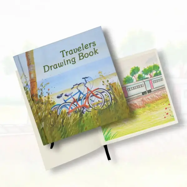 Hearts Travelers Drawing Book 160gsm Hard Binding 5.3x5.4 Inch